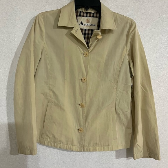 Aquascutum of London top Shacket raincoat short - Picture 1 of 8